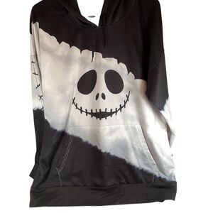 Hoodie, Black and White, Skeleton, Size XL, Unisex